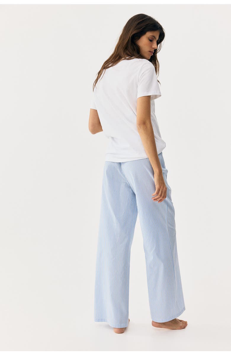 H&M Mama Cotton Pyjama Bottoms, Alternate, color, Light Blue/Striped