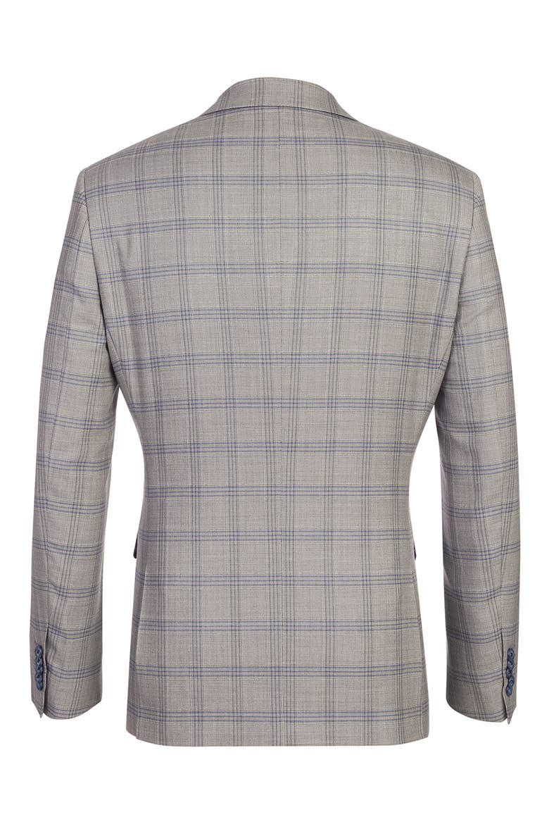 Plaid Grey Wool Blend Suit, Alternate, color, GREY/ BLUE
