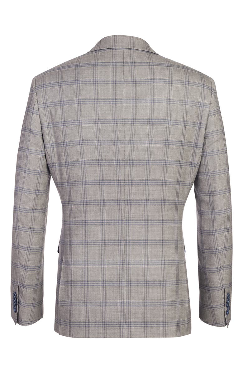 English Laundry Plaid Grey Wool Blend Suit, Alternate, color, Grey/ Blue