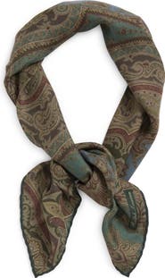 Ralph Lauren Purple Label Jardin Paisley Cashmere & Silk Neckerchief