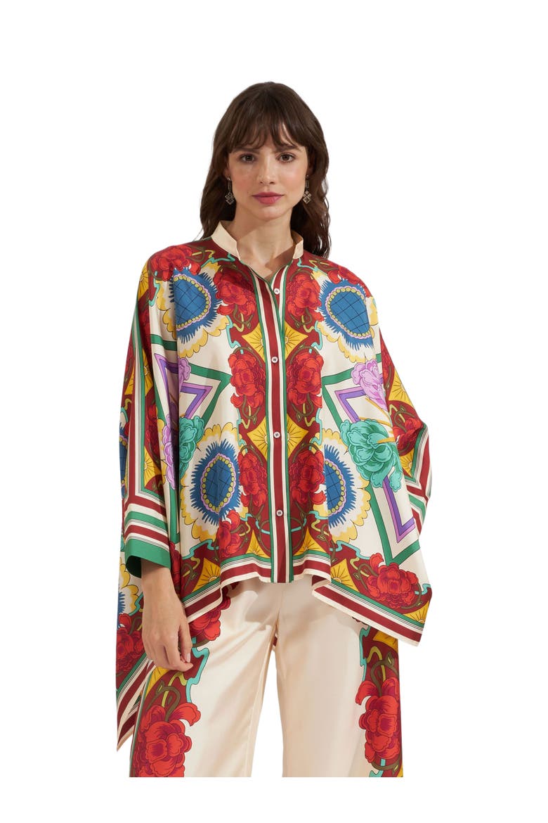 Foulard Shirt Placée, Main, color, Taormina Placée Ivory