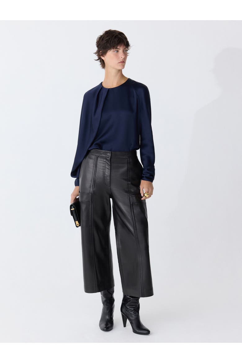 Bliss Drape sleeve Blouse, Alternate, color, Navy