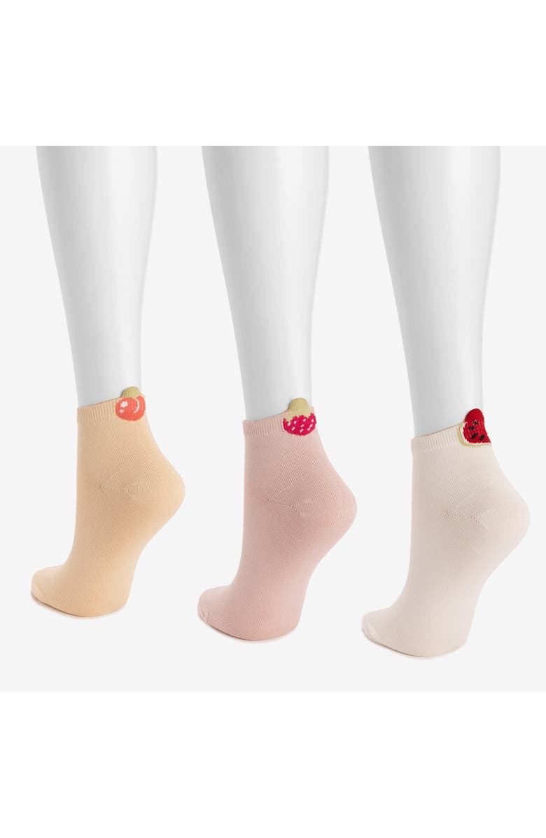 MUK LUKS Assorted 3-Pack Ankle Socks, Alternate, color, Warm