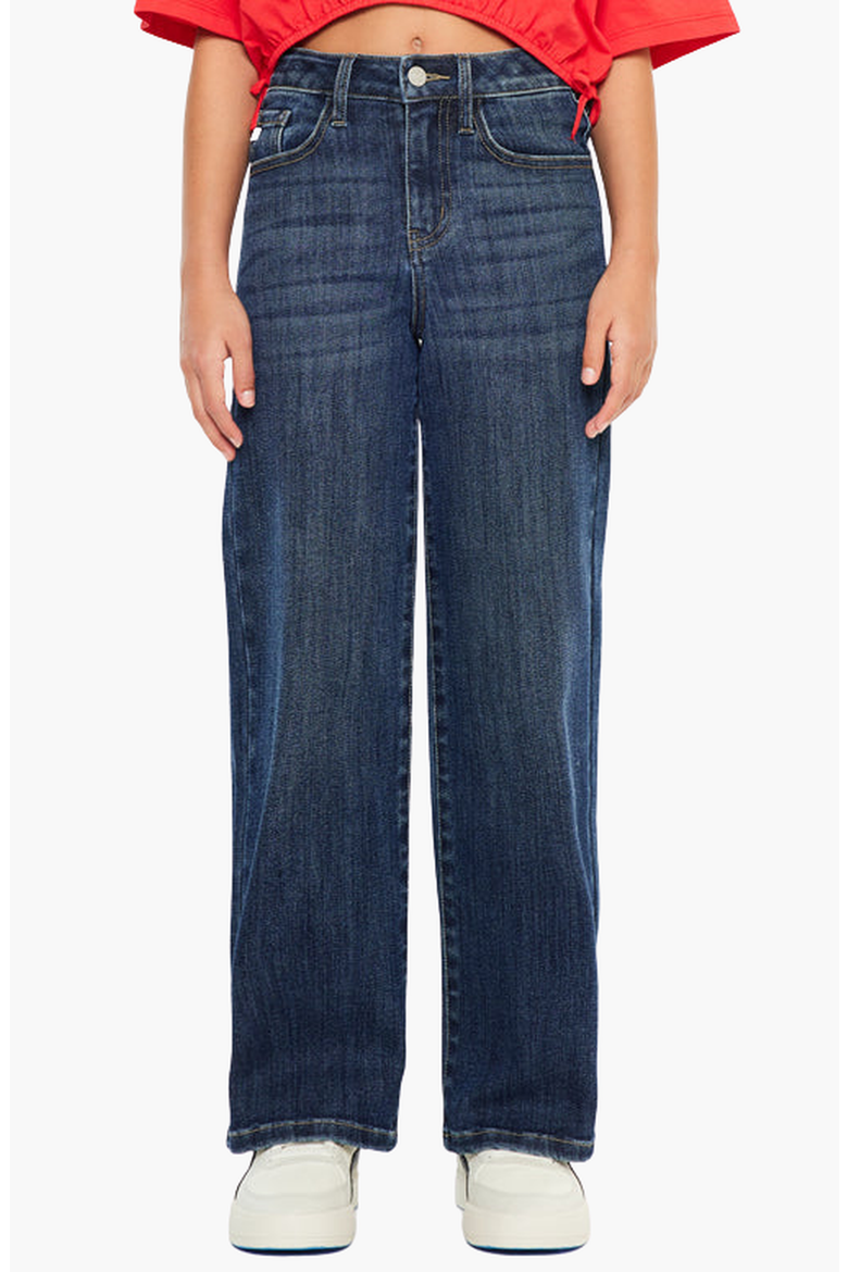 Andy High Rise Kids Wide Leg Jeans, Main, color, Dark Wash