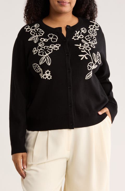 Flower Appliqué Cardigan