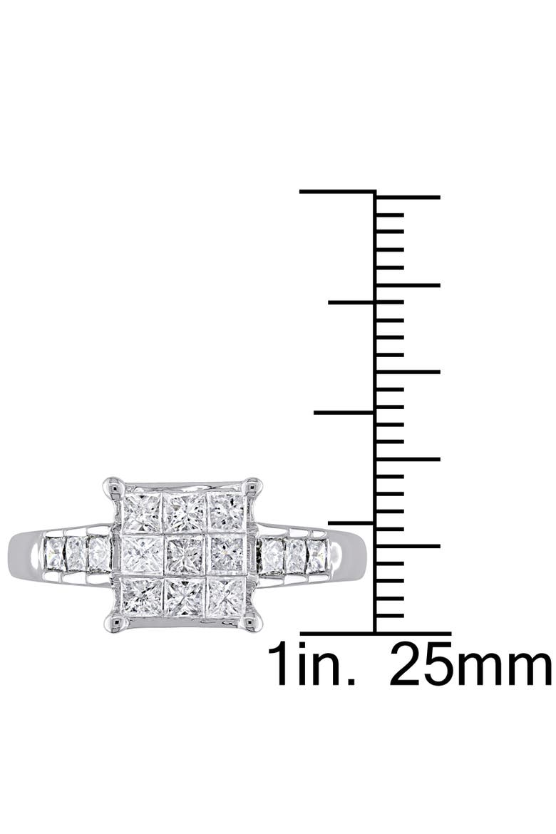 Diamond Princess Cluster Ring 14k, Alternate, color, 14K White Gold