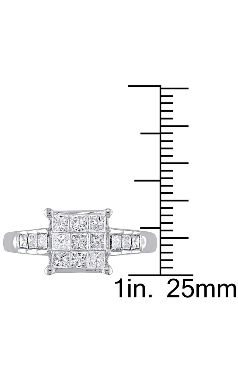 Julianna B. Diamond Princess Cluster Ring 14k, Alternate, color, 14K White Gold