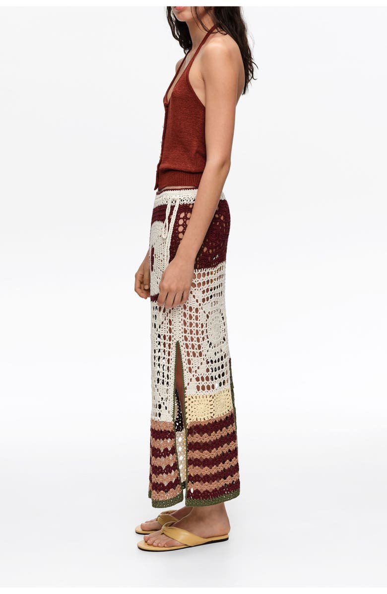 Bimba y Lola Straight Crochet Skirt, Alternate, color, Dark Green