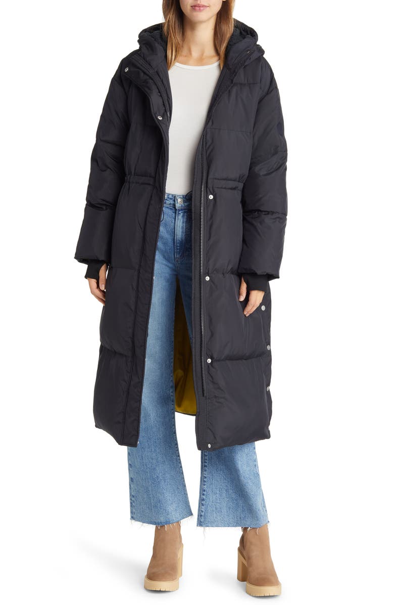UGG<sup>®</sup> Keeley Faux Shearling Trim Longline Puffer Coat, Main, color,