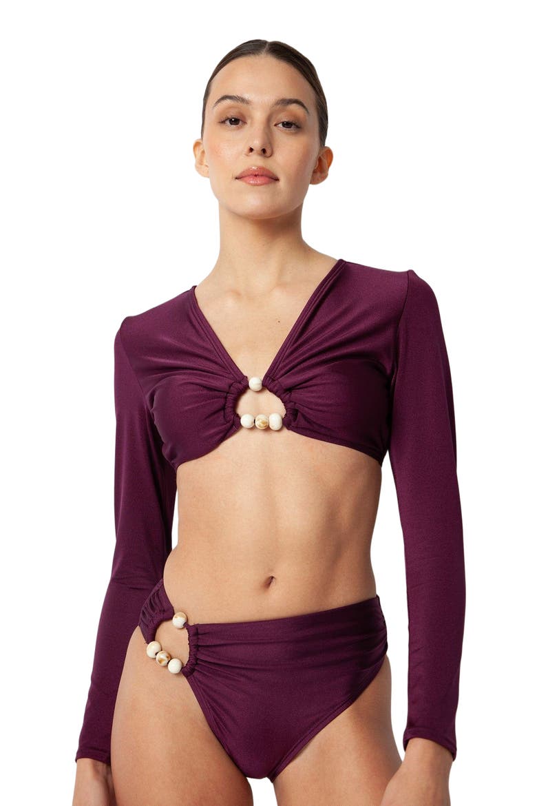 Bria Long Sleeve Top, Alternate, color, Eggplant
