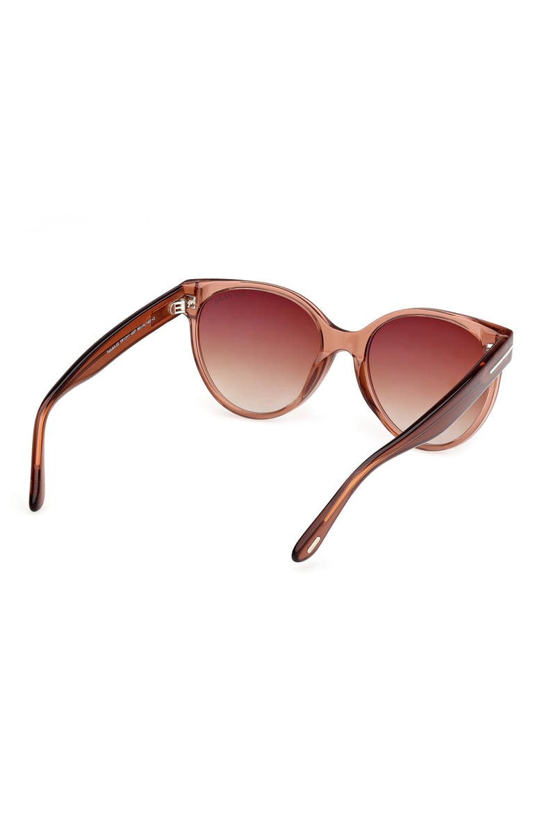 Tallulah 56mm Gradient Round Sunglasses, Alternate, color, TERRACOTTA / BROWN LENS