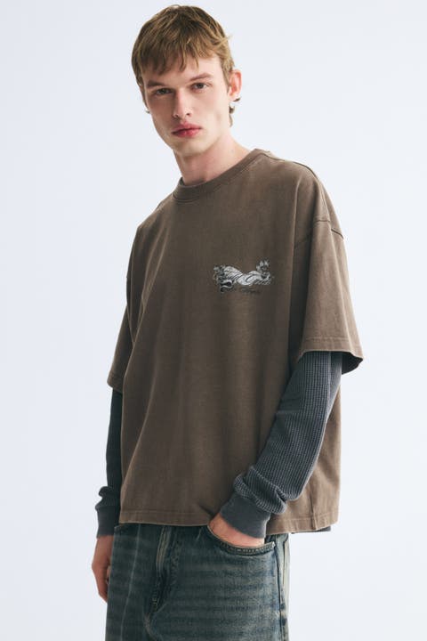 Oversized Boxy Printed Cotton T-shirt