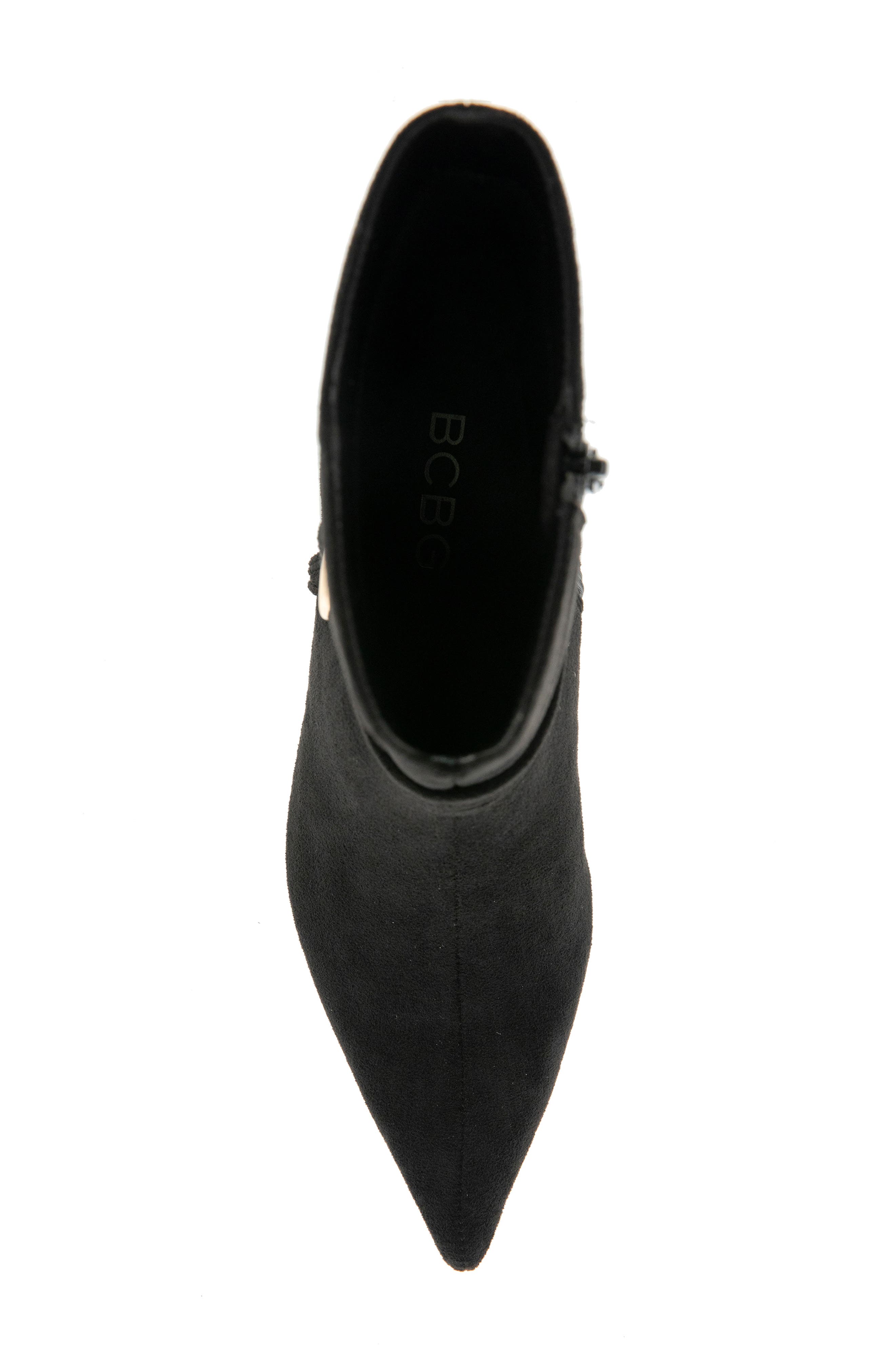 Zoryn Belted Pointed Toe Boot, Alternate, color, BLACK