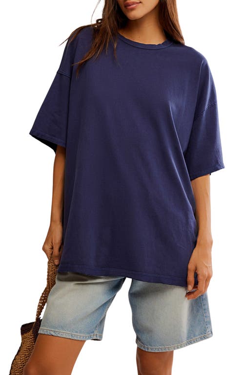 Free People Devon Oversize Cotton T-shirt In Eclipse