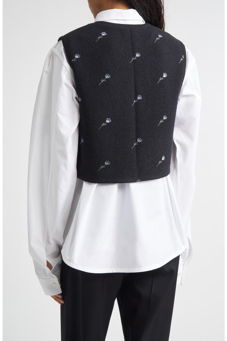 Walker Floral Embroidered Wool Vest, Alternate, color, BLACK FLOWERS FELTED