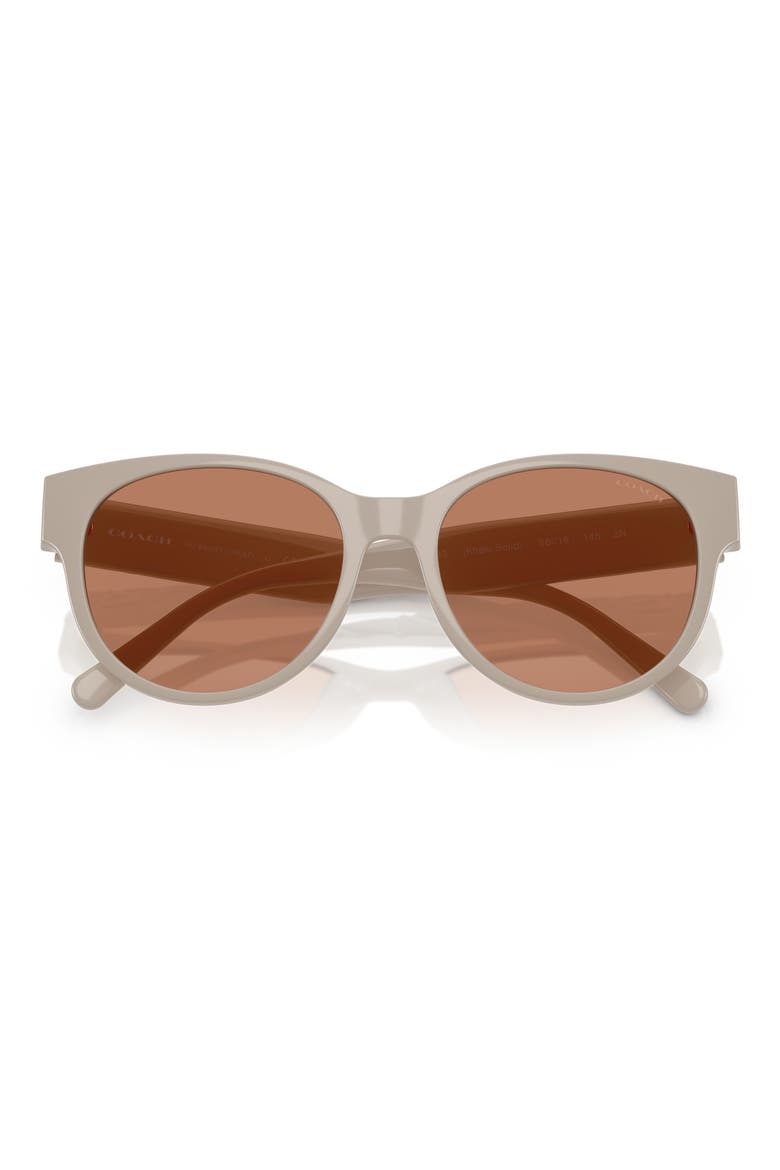 56mm Gradient Round Sunglasses, Alternate, color, KHAKI SOLID / BROWN SOLID