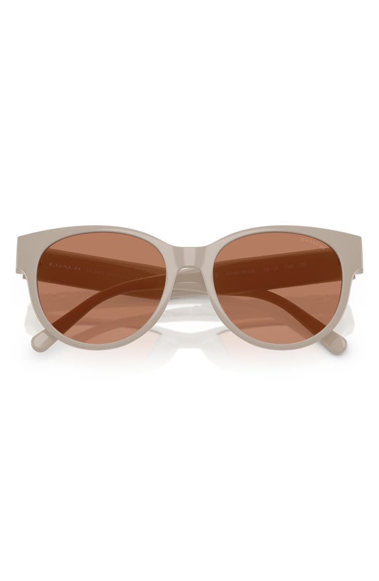 COACH 56mm Gradient Round Sunglasses, Alternate, color, Khaki Solid / Brown Solid