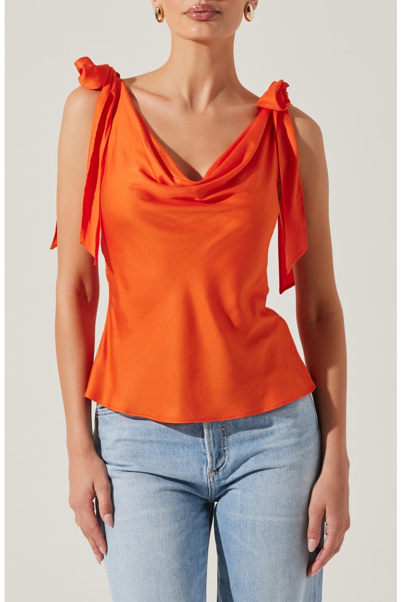 Allexina Cowl Neck Top, Main, color, ORANGE