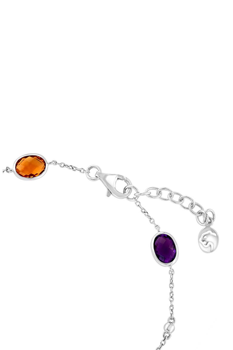 Sterling Silver Semiprecious Stone Station Bracelet, Alternate, color, SILVER/ MULTI