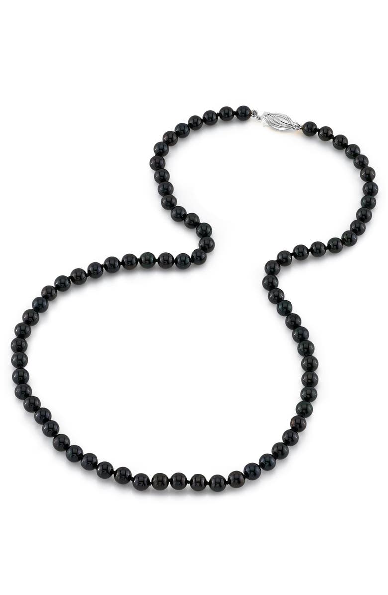 The Pearl Source Japanese Akoya Pearl Necklace 5-5.5mm, Main, color, White Gold - Finesse Clasp