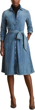 Lauren Ralph Lauren Belted Denim Shirtdress