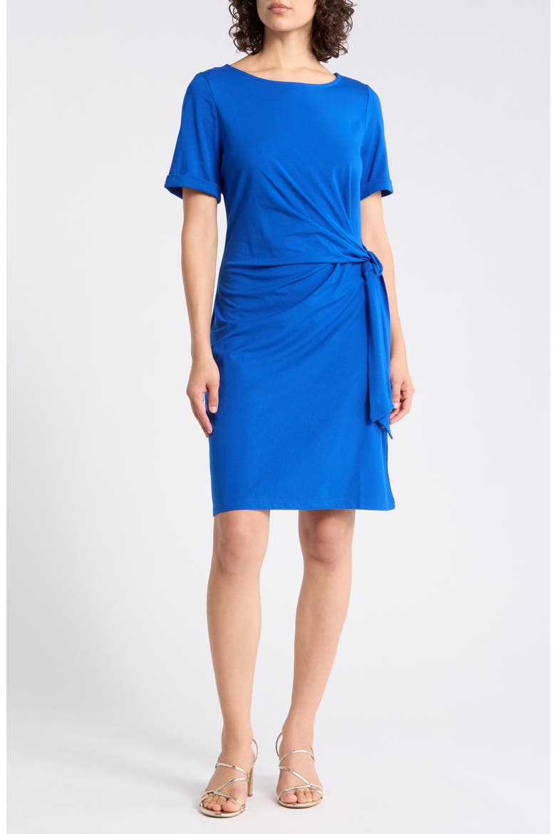 Faux Wrap Dress, Main, color, ATLANTIC BLUE