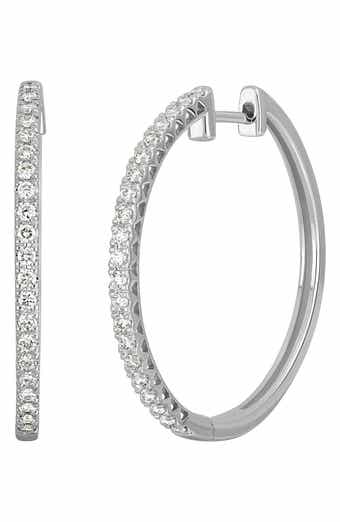 18k Gold Diamond Hoop Earrings