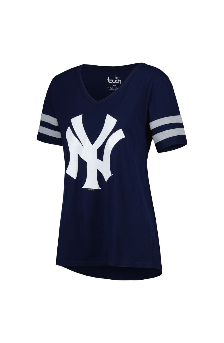 TOUCH BY ALYSSA MILANO Women's Touch Navy New York Yankees Triple Play V-Neck T-Shirt, Alternate, color, 
