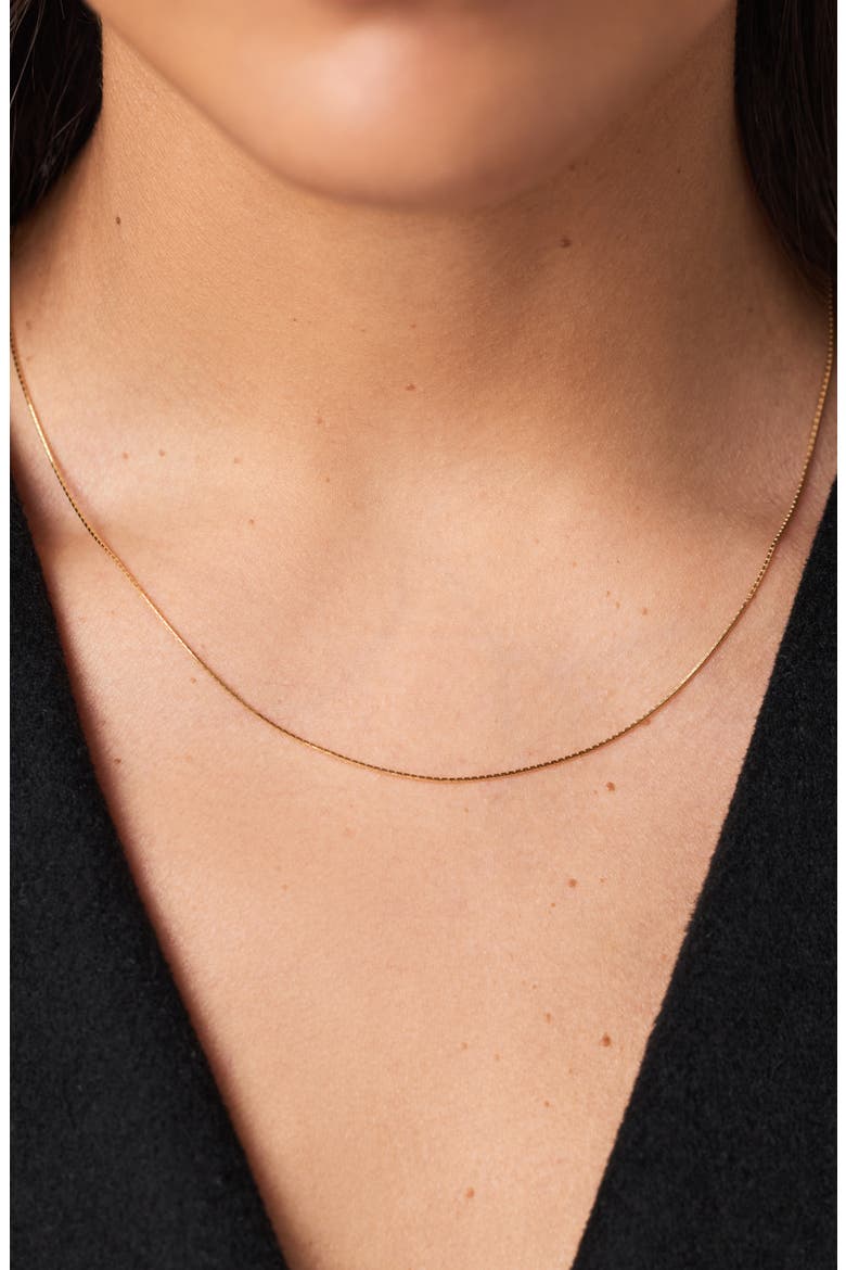 Solid Yellow Gold - Silk Chain Necklace, Alternate, color, Gold