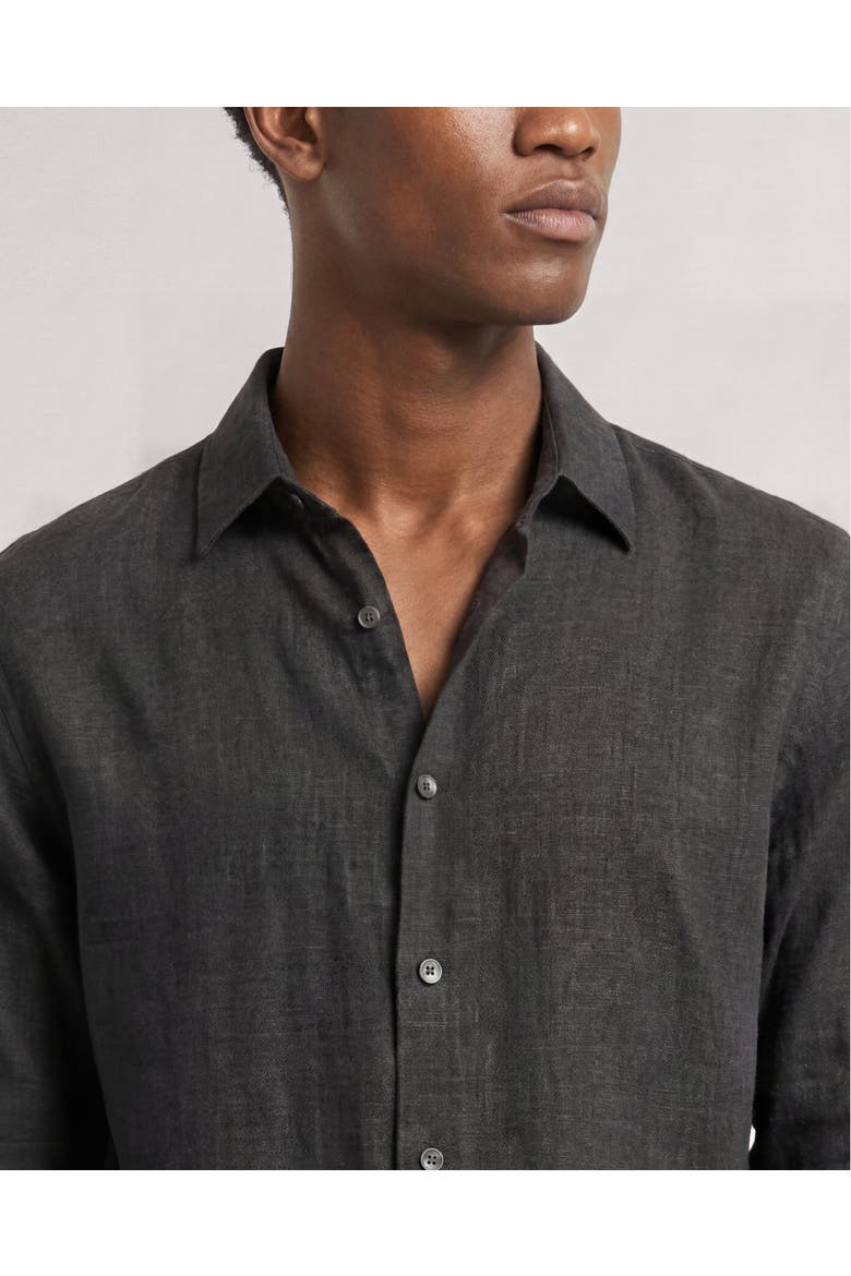Giles Lino Tailored Fit Italian Linen Shirt, Alternate, color, Pietra Grey