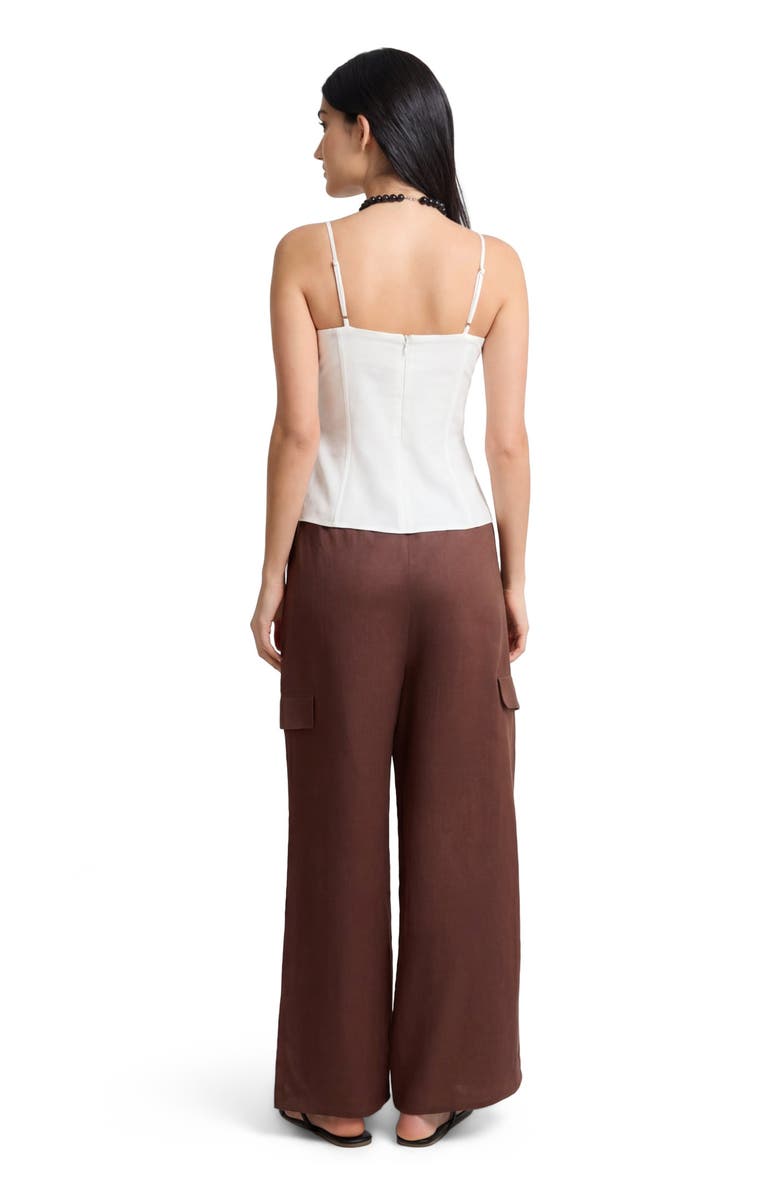 Onia Air Linen Fitted Corset Underwire Top, Alternate, color, Egret