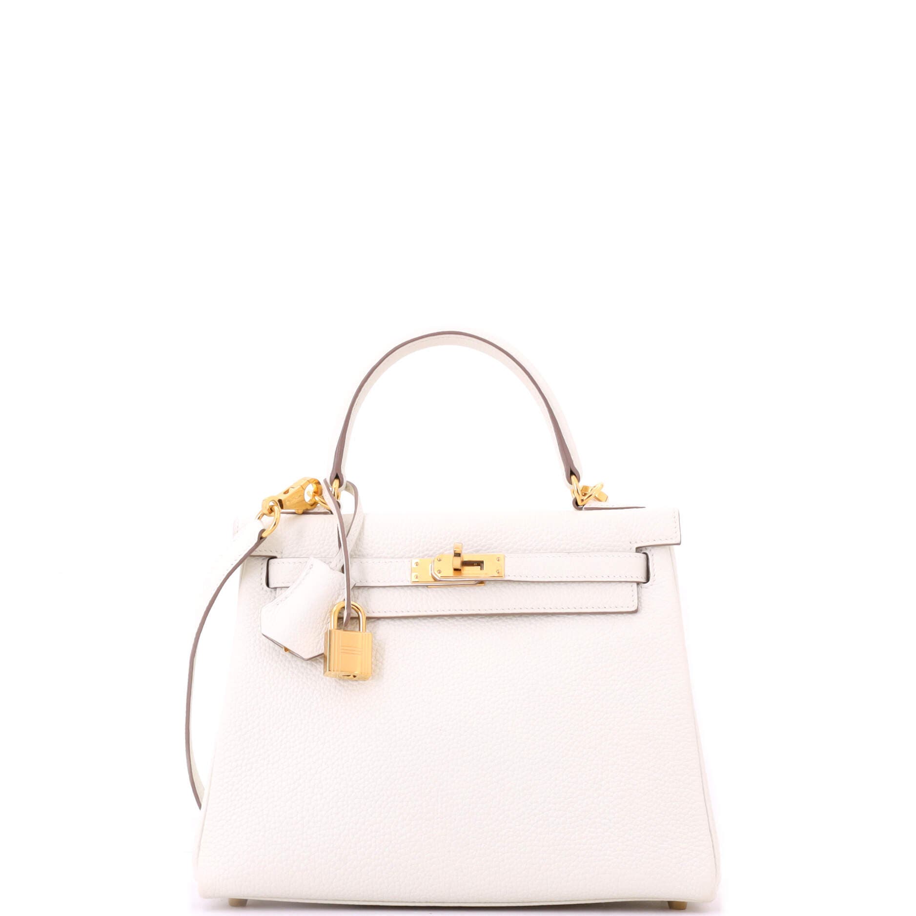 Pre-Owned Hermes Kelly Handbag Light Togo with Gold Hardware 25, Main, color, Mushroom