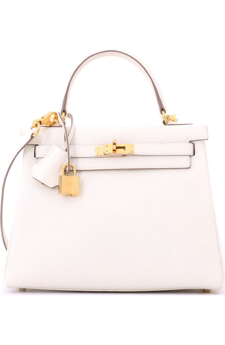Pre-Owned Hermes Kelly Handbag Light Togo with Gold Hardware 25, Main, color, Mushroom