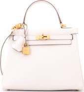 Pre-Owned Hermes Kelly Handbag Light Togo with Gold Hardware 25