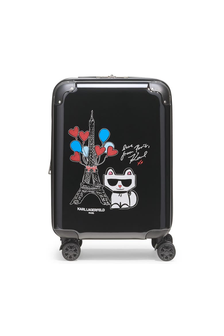 Up In Paris 21" Carry On Suitcase, Main, color, Black