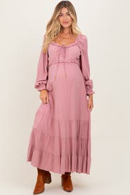 PinkBlush Ruffled Fit And Flare Maxi Dress