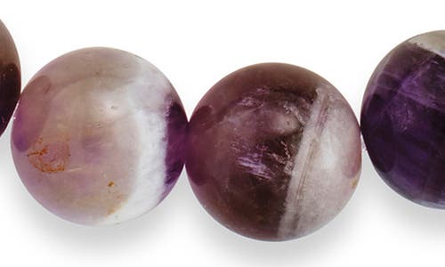 Sterling Forever Agate Beaded Stretch Bracelet In Purple