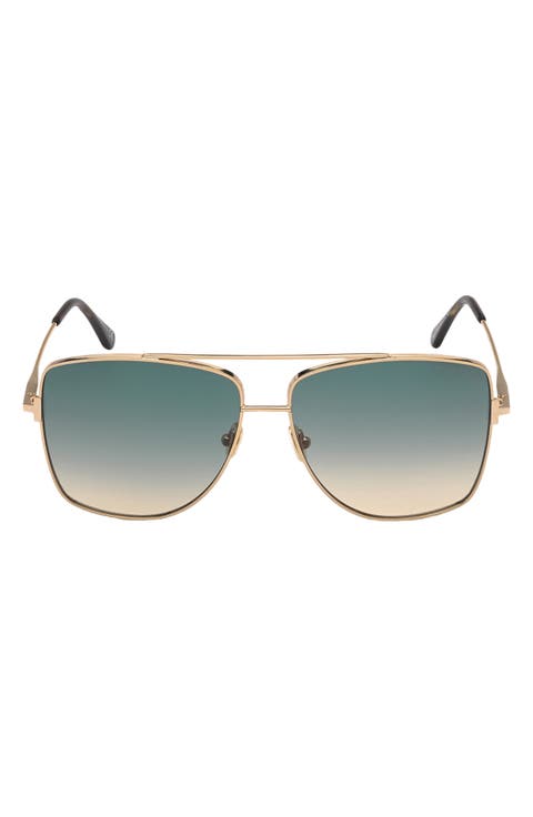 Tom Ford Reggie 61mm Gradient Aviator Sunglasses