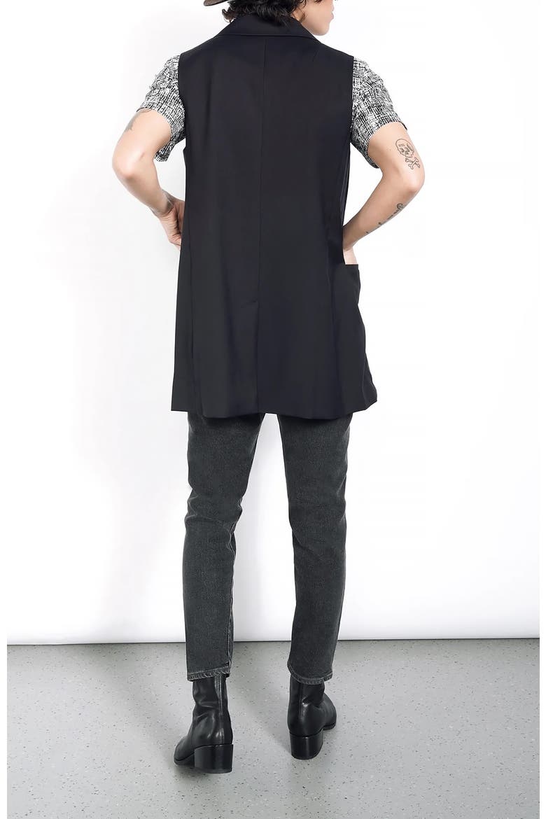 The Empower Double Breasted Vest, Alternate, color, BLACK
