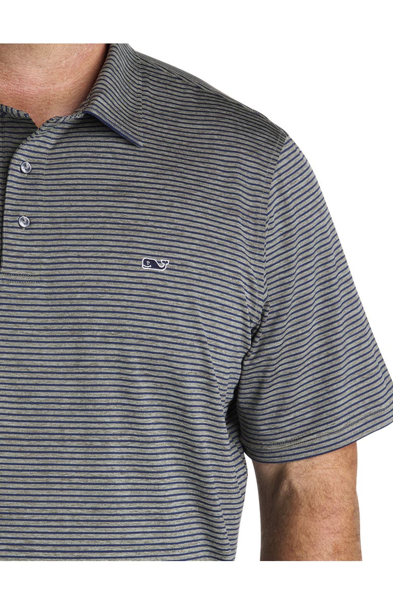 vineyard vines Big & Tall Striped Sankaty Performance Polo Shirt, Alternate, color, Gray Pine Deep Bay