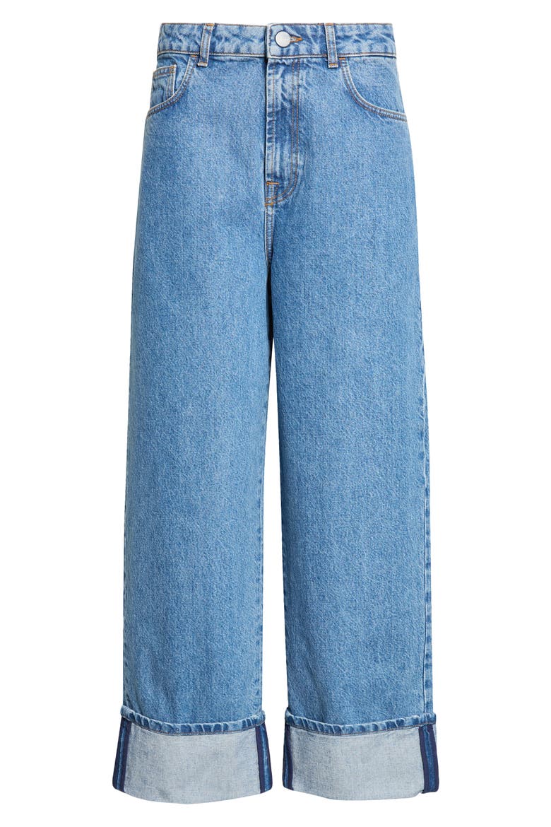 Rixt Turn-Up Baggy Jeans, Main, color, HERITAGE BLUE