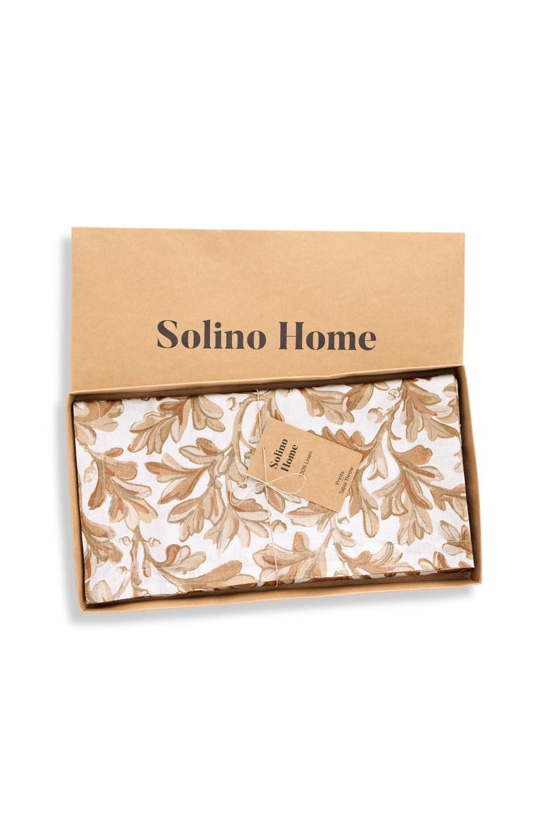 Solino Home Linen Table Throw - Fallen Leaves, 52" x 52" Inch, Alternate, color, Autumn