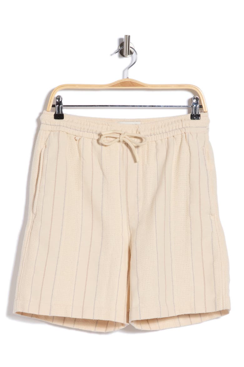 Vertical Stripe Texture Drawstring Shorts, Alternate, color, CREAM