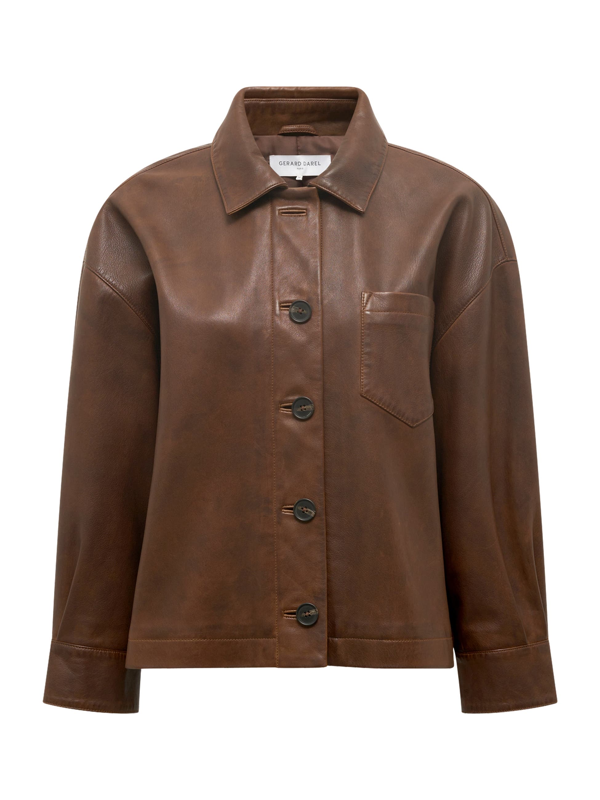 Nicole Leather Button Front Jacket - image 2