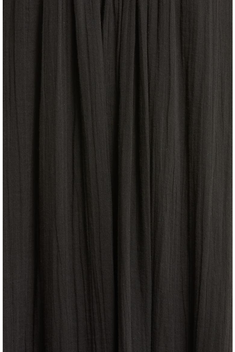 Tie Strap Flowy Cotton Cover-Up Maxi Dress, Alternate, color, BLACK
