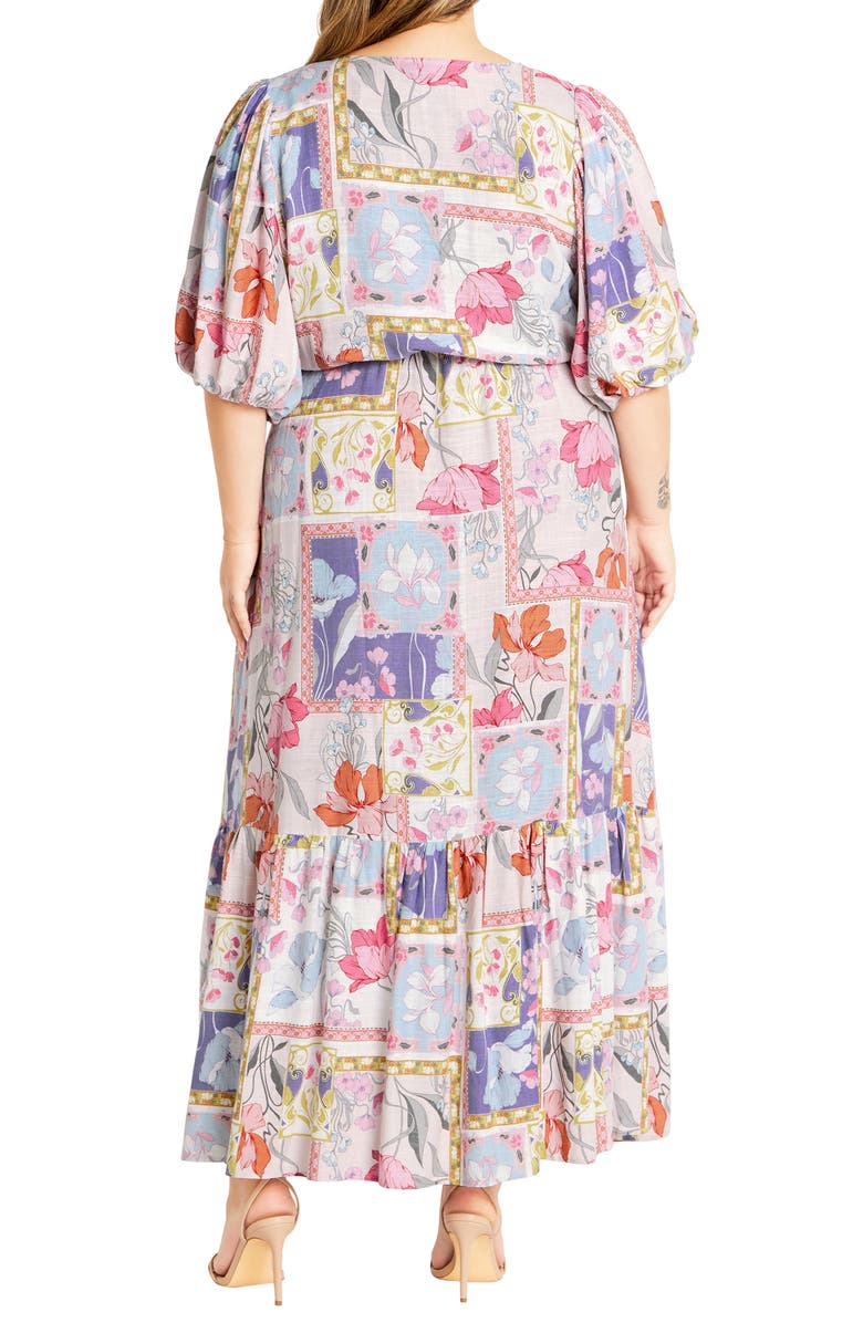 City Chic Flirtini Floral Print Maxi Dress, Alternate, color, 