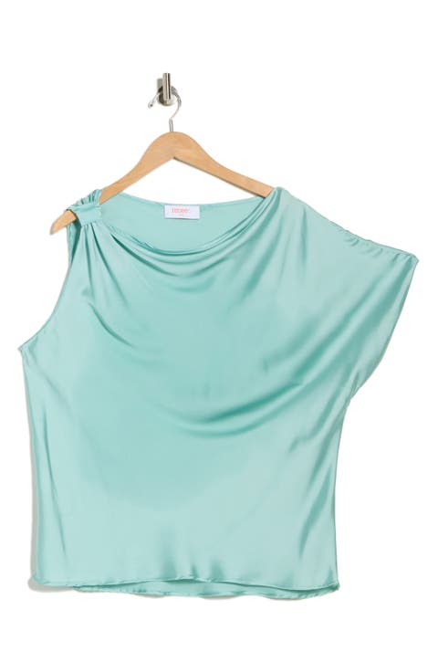 Asymmetric Satin Top (Plus)