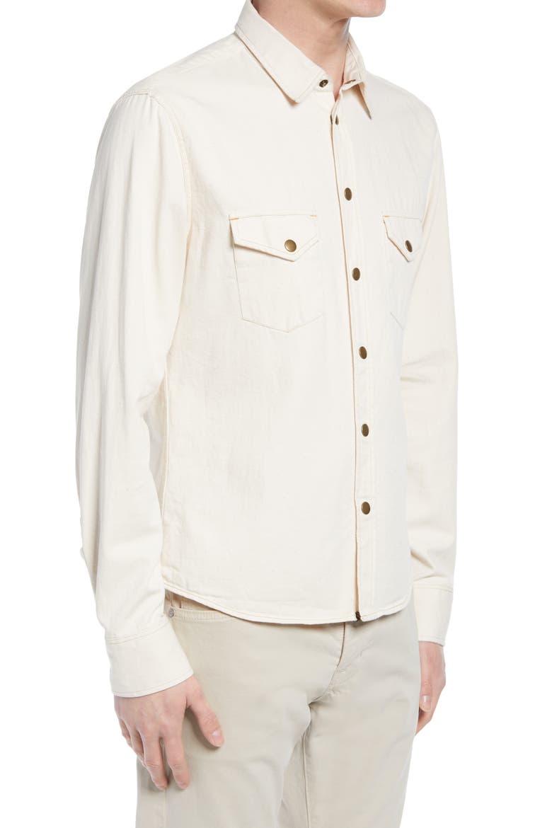 Organic Cotton Denim Button-Up Shirt, Alternate, color, NATURAL