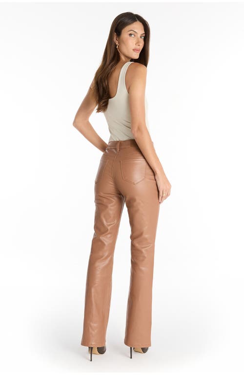 The Noli Shop Aria Coated Flare Jean In Brown