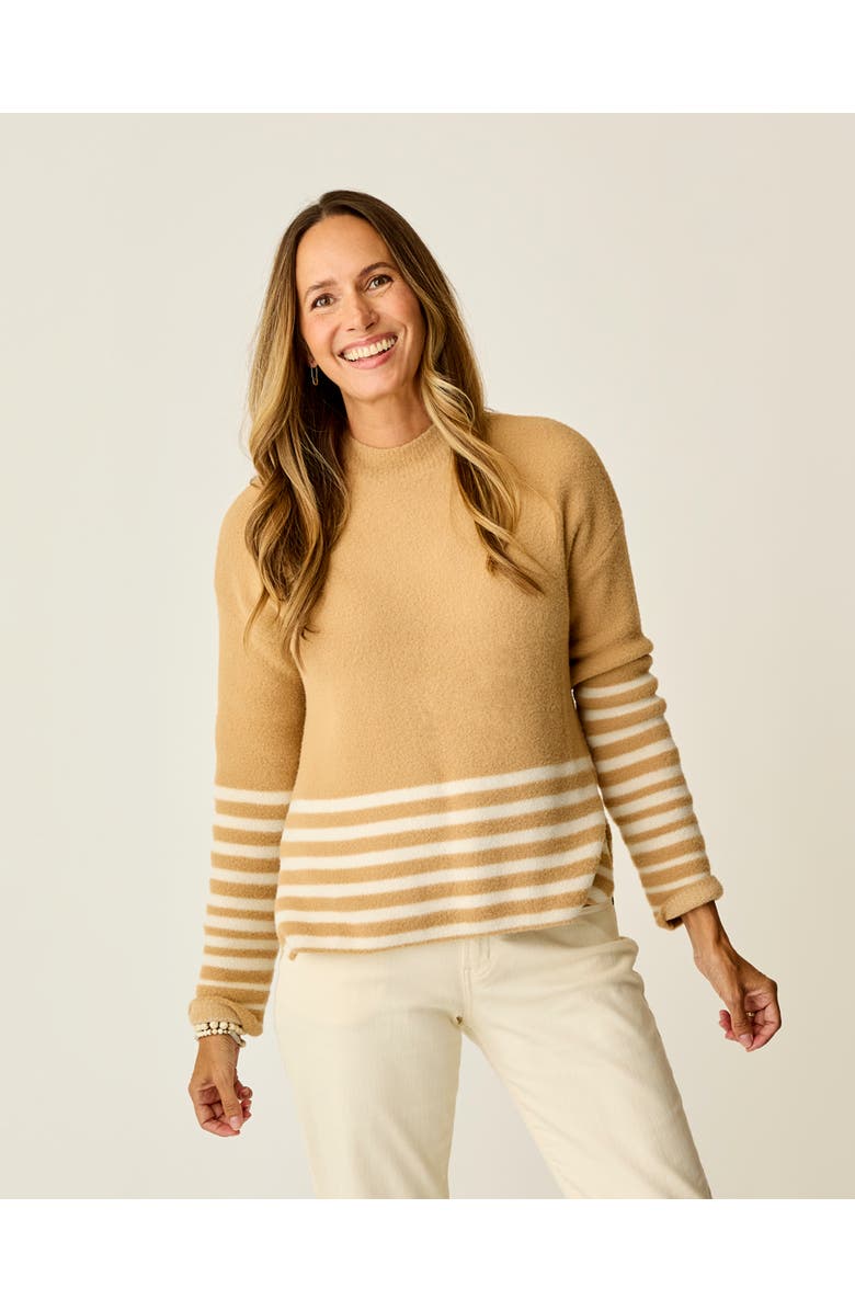 Carve Designs Olivia Plush Sweater, Main, color, Camel Stripe